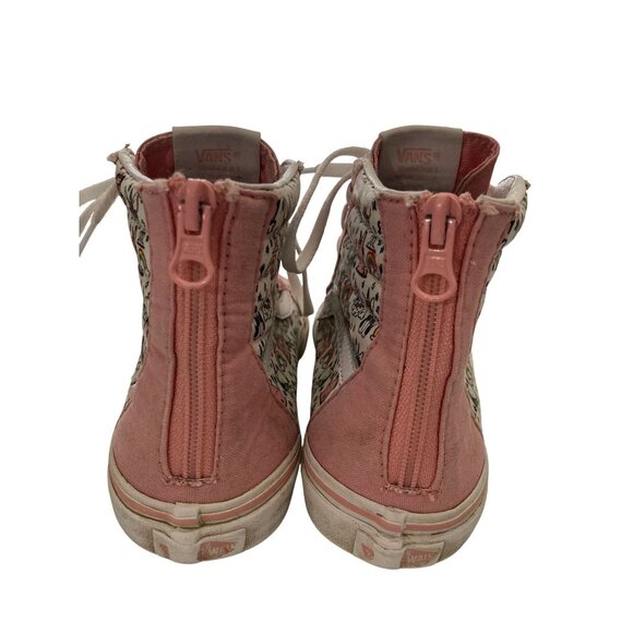 Vans US Juniors size 5.5 High Top Sneakers Pink & White With Cartoon Pattern - Picture 5 of 8